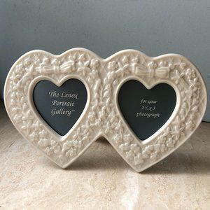 Vintage Lenox double heart picture frame 4 1/4" X 7 1/8"